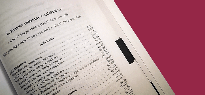 Kodeks rodzinny i opiekuńczy - nowelizacja